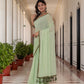 Light Green Pure Mul Cotton Saree