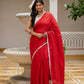Red saree with tussels