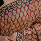 Bagru red bootie silk saree