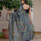 Grey hand painted silk saree