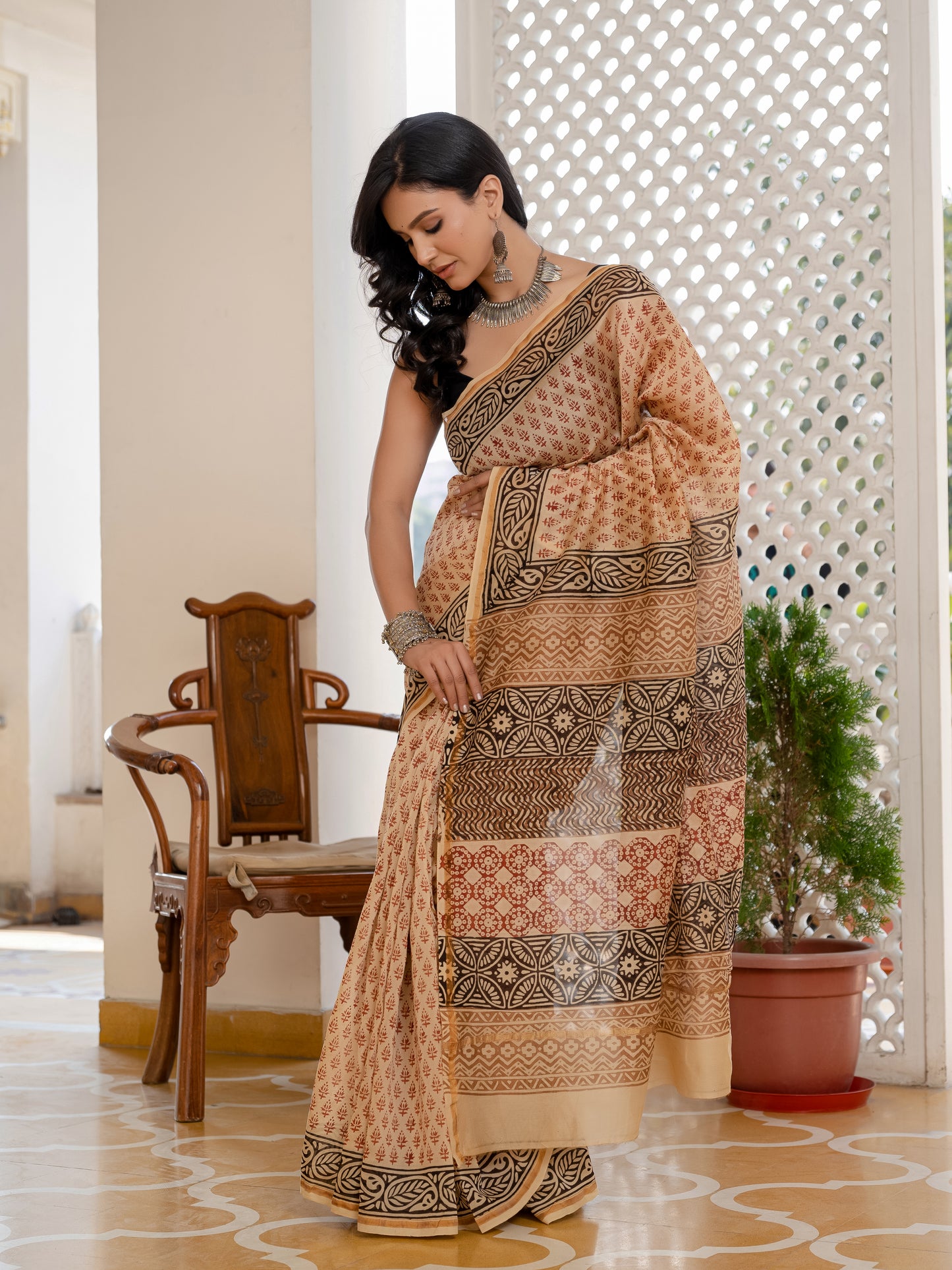 Bagh Printed Chanderi Silk Saree