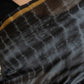 Grey black tie dye printed Chanderi Silk Saree