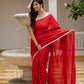 Red saree with tussels