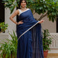 Blue saree with tussels