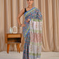 Blue jaal pure mul cotton saree