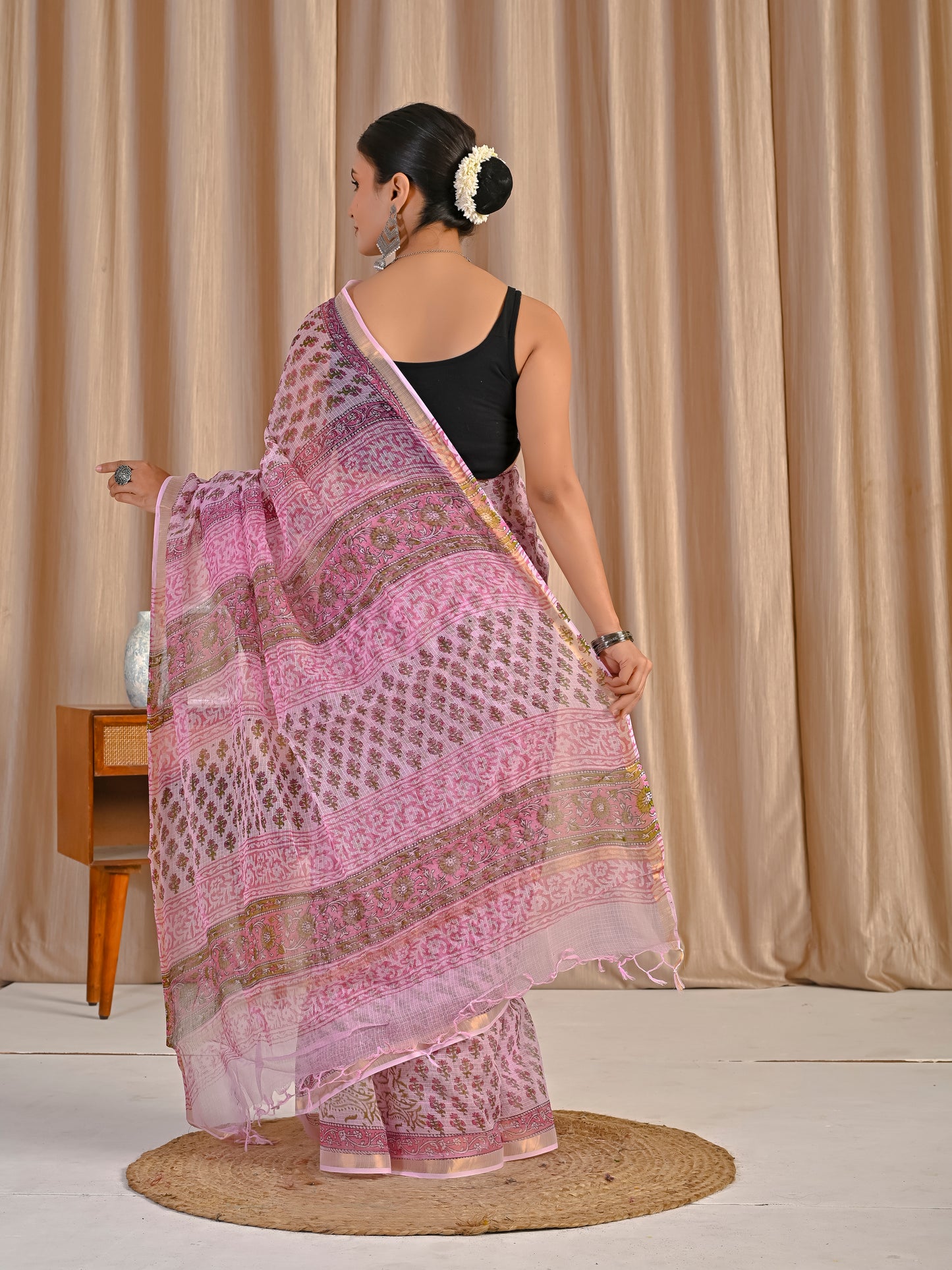 Pink bootie pure kota doriya saree
