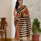 Bagru stripes Chanderi Silk Saree