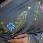 Grey hand painted silk saree