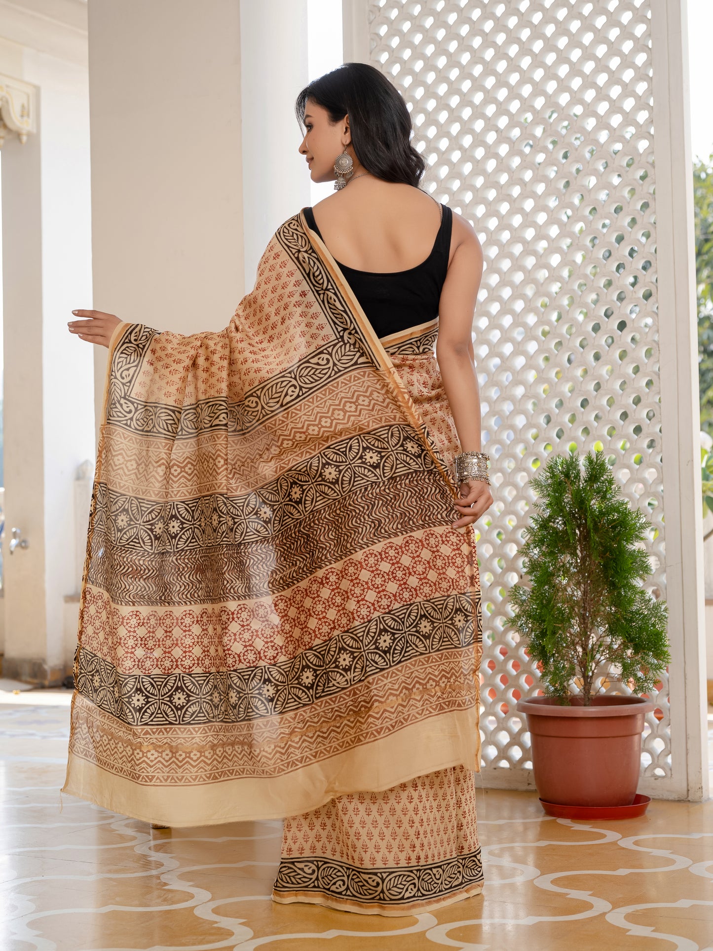 Bagh Printed Chanderi Silk Saree