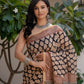Bagru black boota silk saree