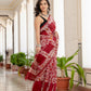 Maroon batik printed Chanderi Silk Saree