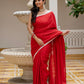 Red saree with tussels
