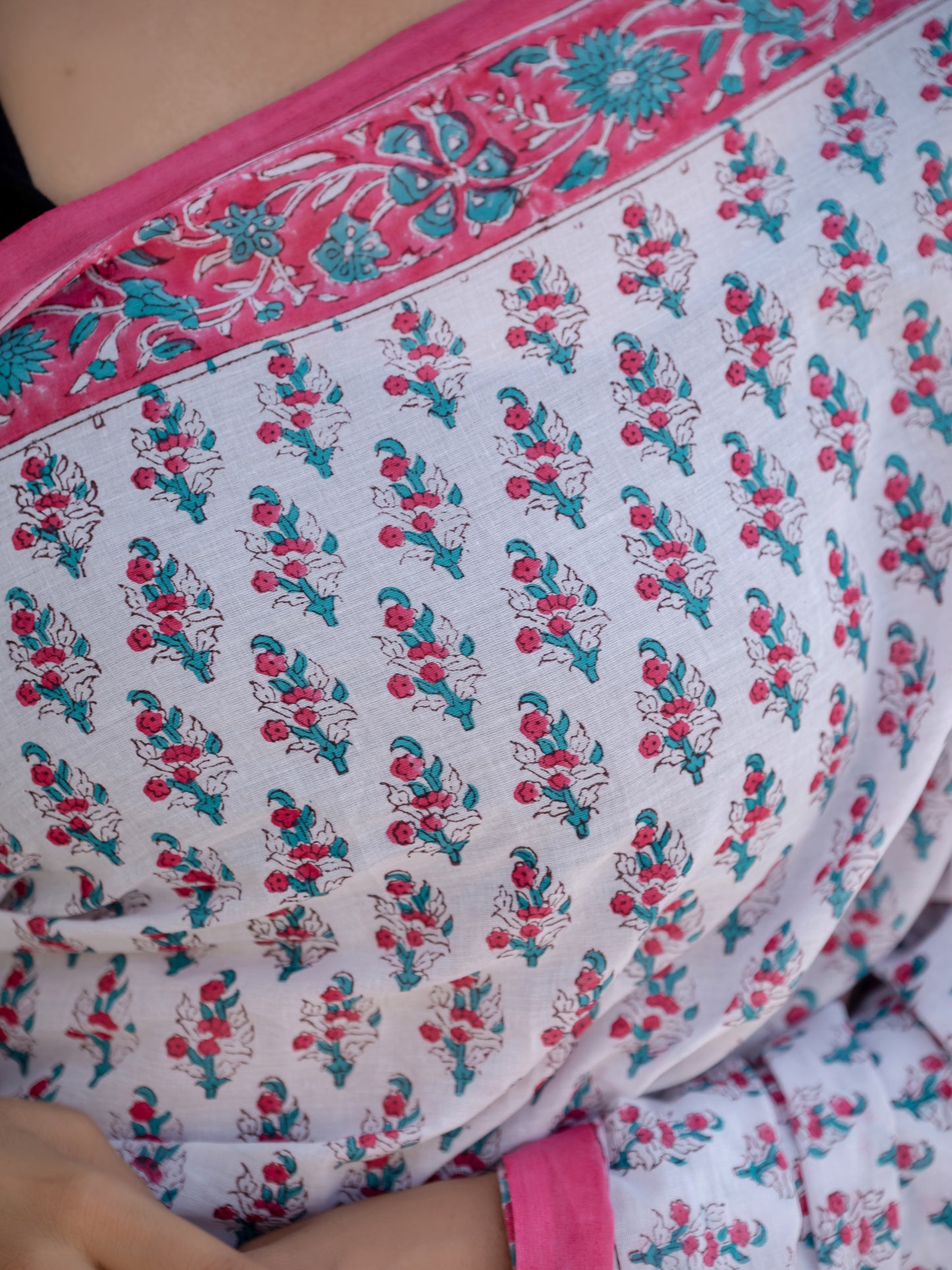 Pink bootie Chanderi Silk Saree