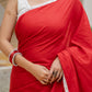 Red saree with tussels