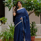 Blue saree with tussels