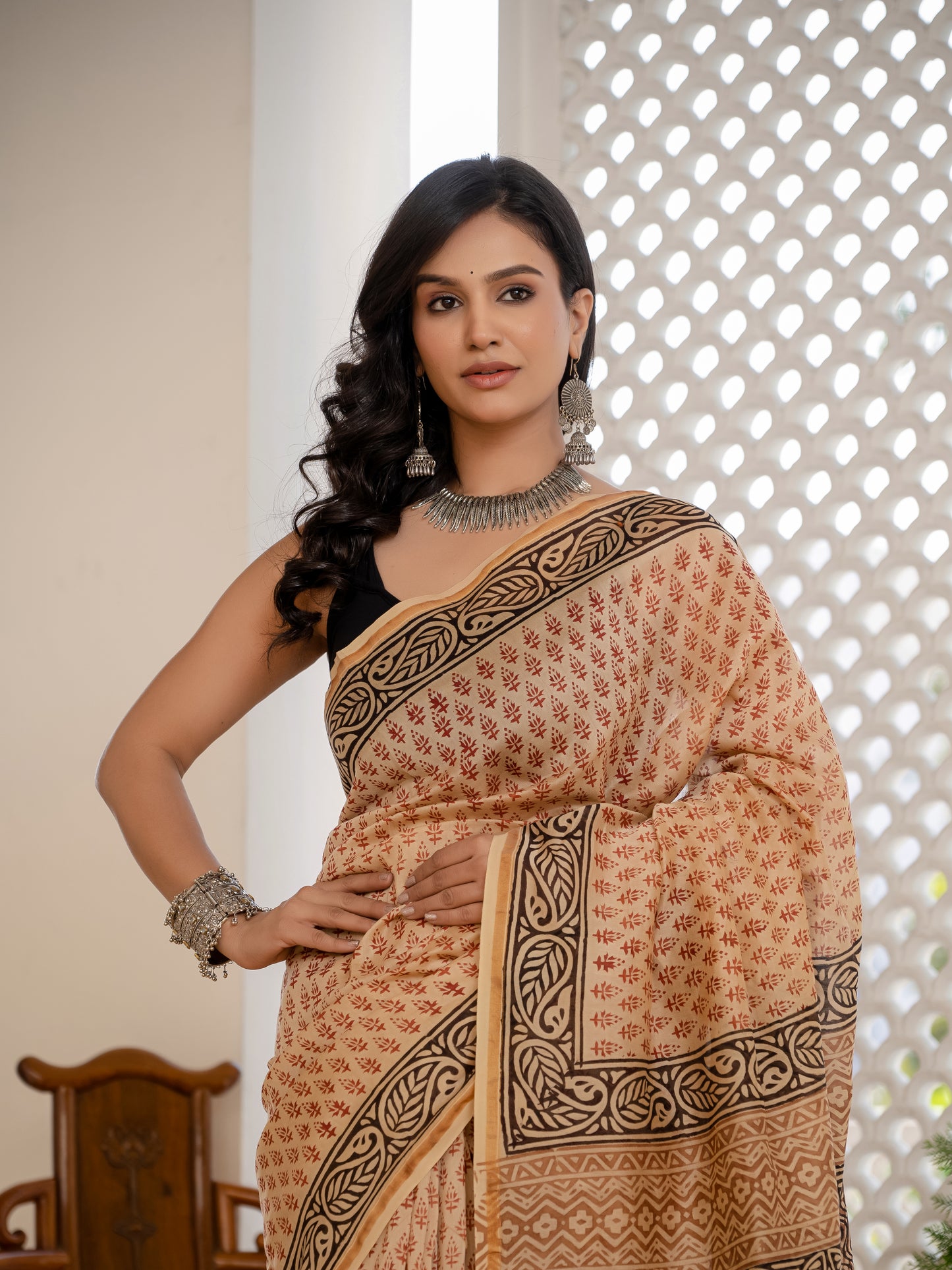 Bagh Printed Chanderi Silk Saree