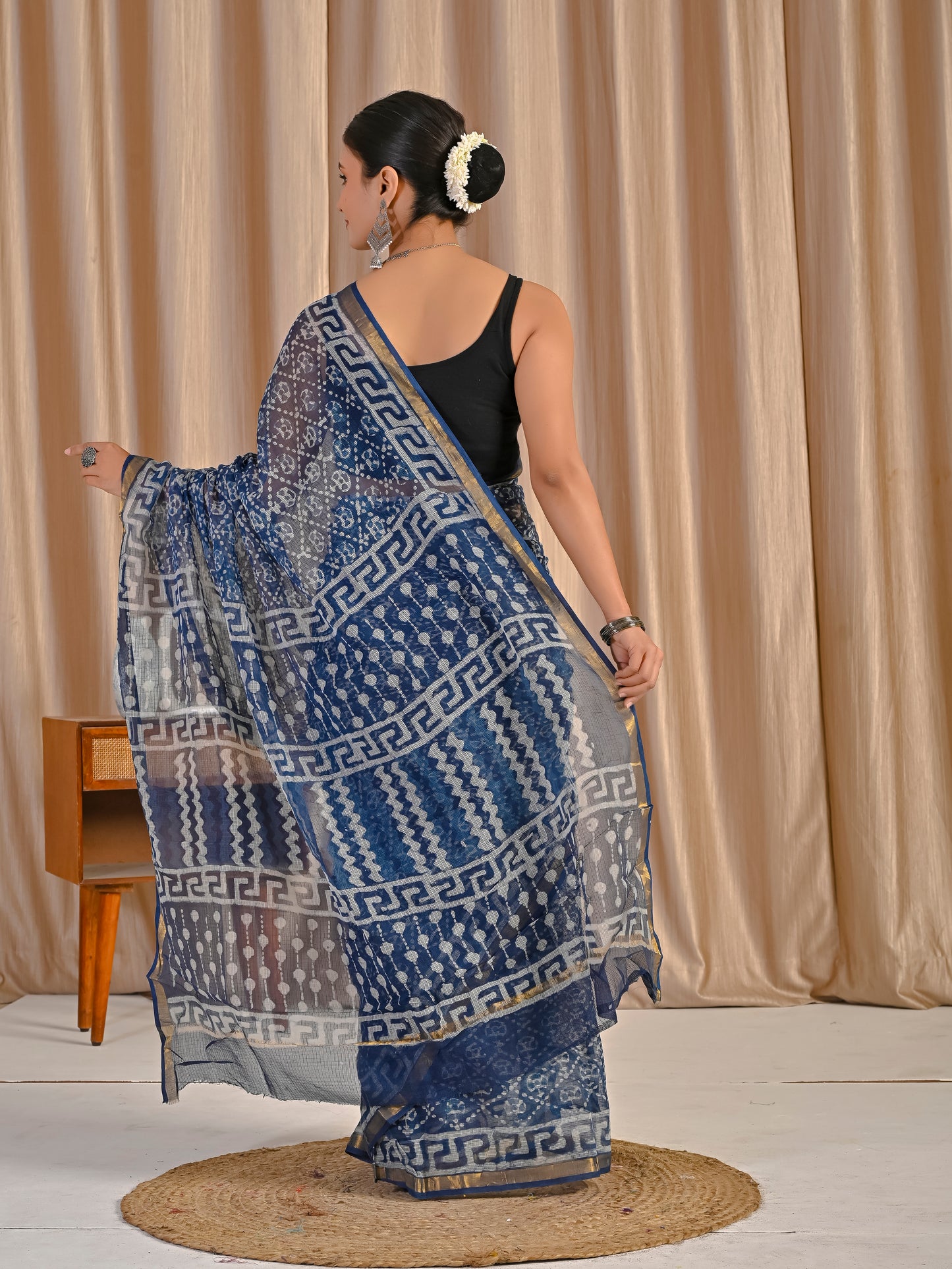 Indigo jaal kota doriya saree