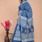 Hand Block Printed Mul Cotton Saree (Indigo Blue)